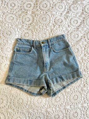 American apparel denim high waisted shorts